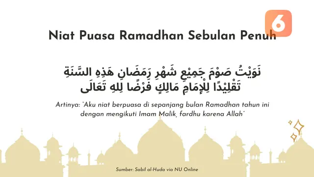 Niat Puasa Ramadhan Sebulan Penuh