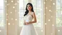 Model Long Dress Bahan Tulle dengan Potongan Princess Ball Gown. (Foto: Gemini AI)