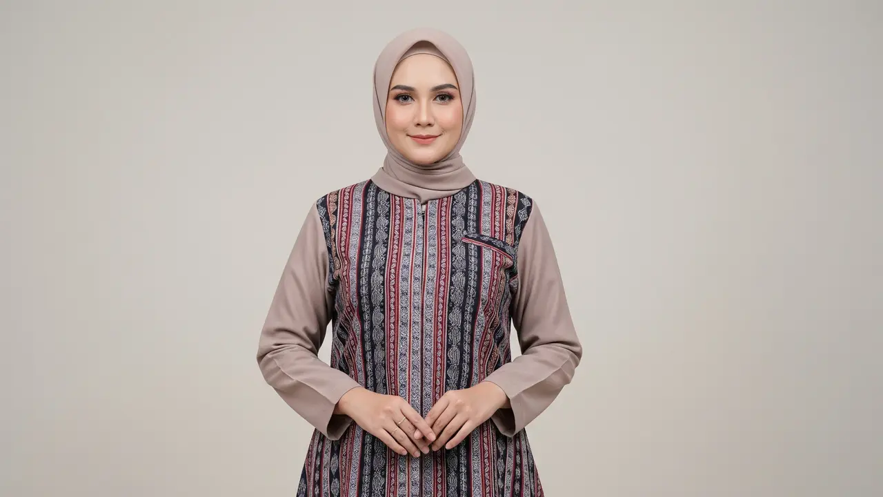 9 Model Gamis Lurik Kombinasi Polos Terbaru untuk Ibu-Ibu Usia 40 Tahun, Desain Anggun dan Cantik