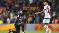 Franck Kessi di laga Barcelona vs Rayo Vallecano (Pau Barrena/AFP)