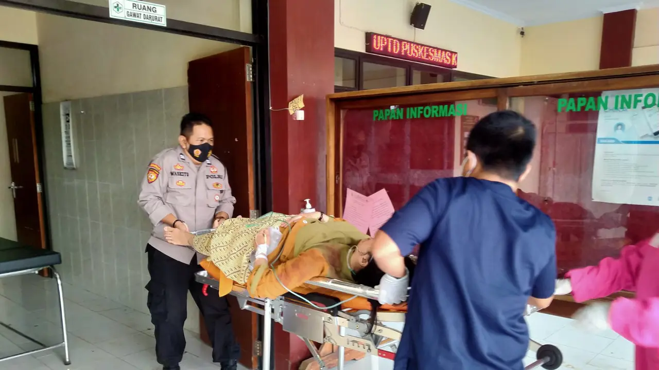 Kecelakaan akibat gamis membelit rantai, di Purbalingga. (Foto: Liputan6.com/Polres Purbalingga)