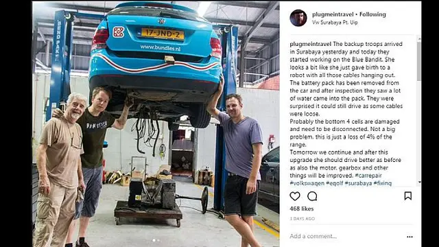 Mobil listrik rusak