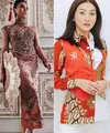 Inspirasi Busana Serba Merah Bernuansa Wastra Nusantara saat Imlek. [Instagram