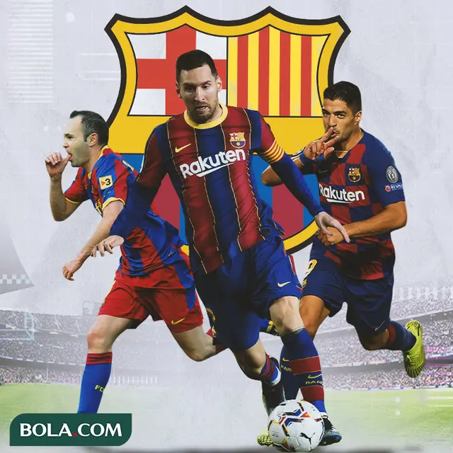 Barcelona - Andres Iniesta, Lionel Messi, Luis Suarez