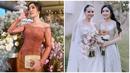 Ketika pernikahan Enzy Storia, Febby Rastanty juga mengenakan busana berbeda saat akad nikah dan resepsi pernikahan di Bali. Ketika akad nikah, artis kelahiran 1996 ini kenakan kebaya warna pink kecokelatan dengan tatanan rambu disanggul. Tampil lebih simpel, Febby pakai dress warna abu-abu dengan gaya rambut ikat tengah saat resepsi pernikahan Enzy Storia di Bali. (Liputan6.com/IG/@febbyrastanty)
