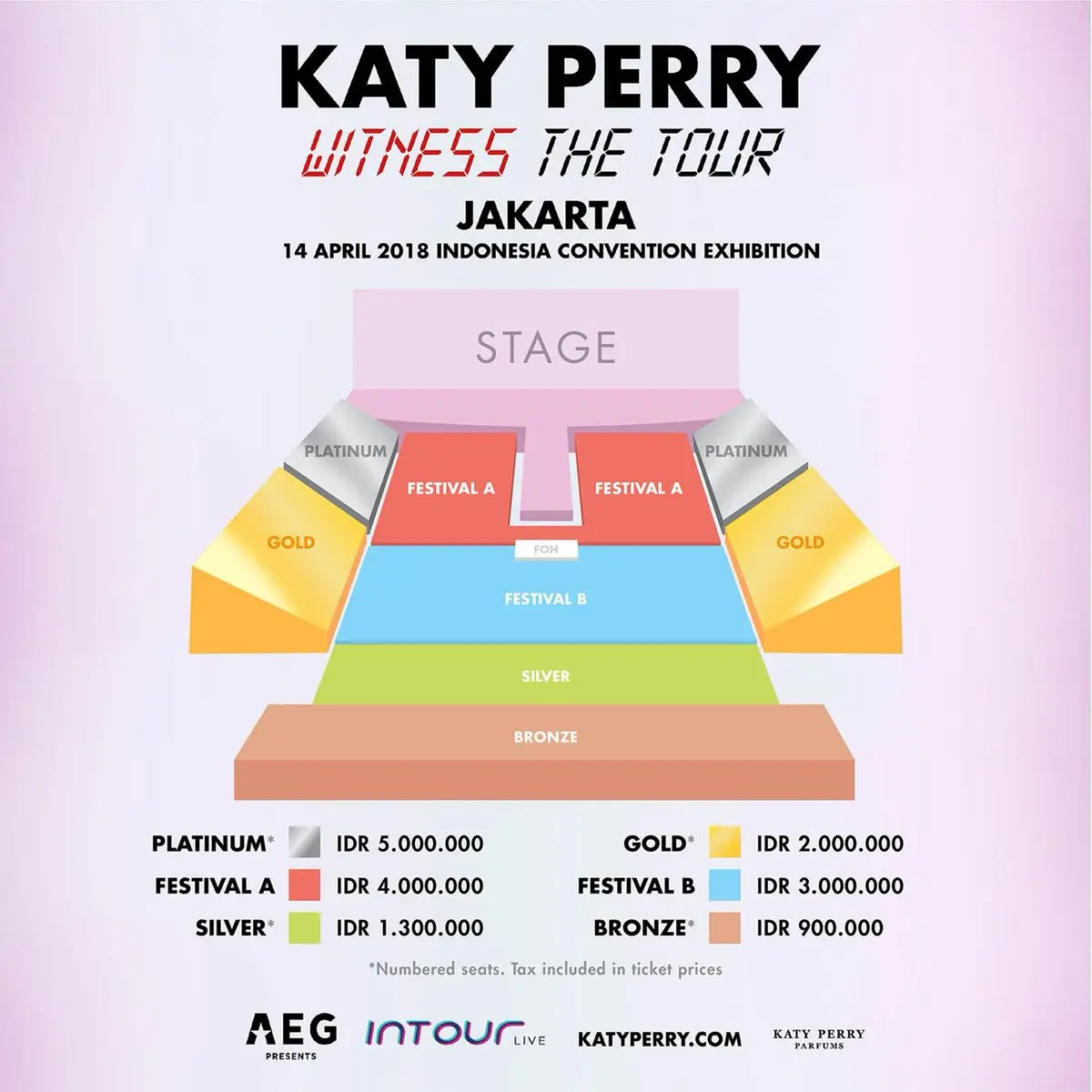 Harga tiket konser Katy Perry di Jakarta. (Twitter - @BookMyShowID)