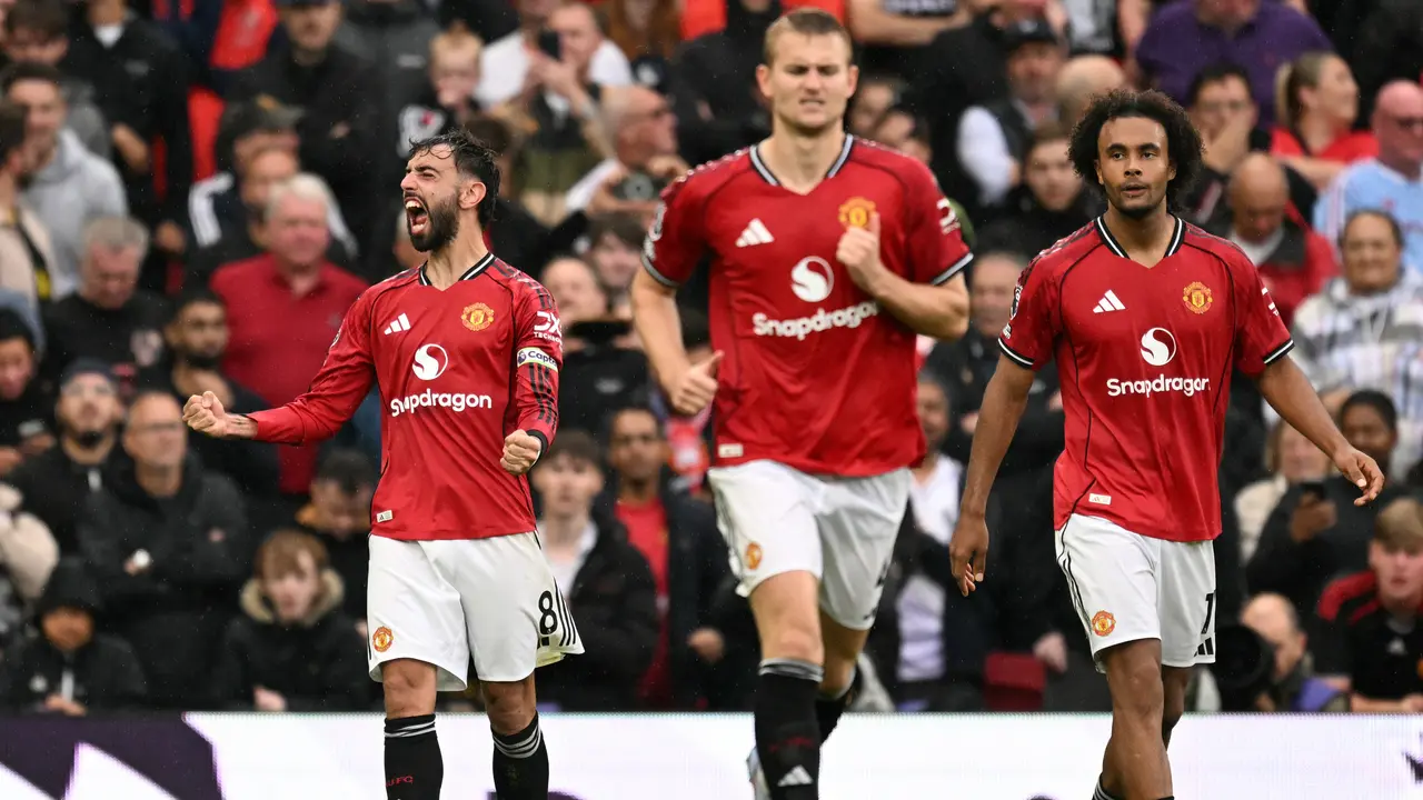Selebrasi Manchester United saat melawan Burnley di Liga Inggris 2025/2026