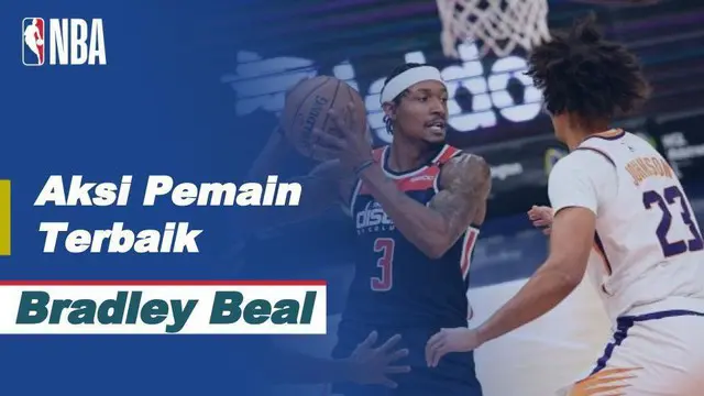 Berita video pemain terbaik NBA hari ini, Selasa (12/1/2021) yaitu bintang Washington Wizards, Bradley Beal, saat menaklukkan Phoenix Suns.