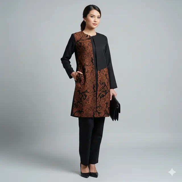 Model Cardigan Batik Wanita Modern untuk Kerja Kantor 2025. Gemini