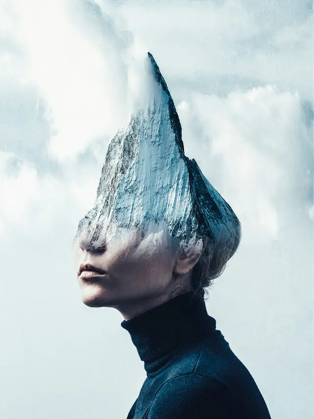 Double Exposure Wajah dan Alam
