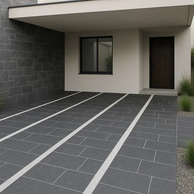 7 Inspirasi Carport dengan Batu Andesit 2025, Tampil Kokoh dan Elegan di Hunian Minimalis