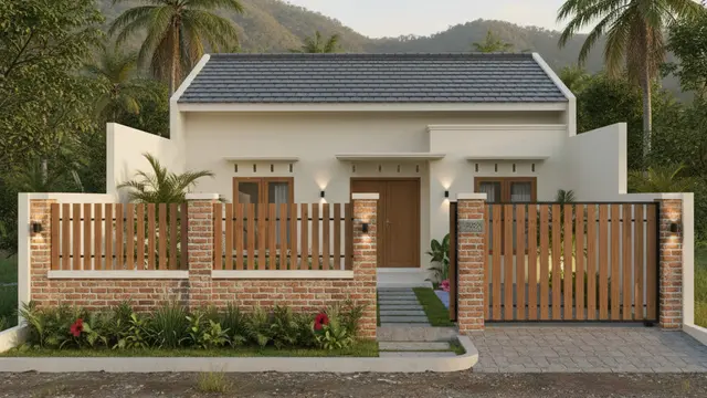 7 Model Rumah Sederhana Tapi Mewah dengan Pagar Bata Ekspos 2025 yang Cocok untuk Tinggal di Desa