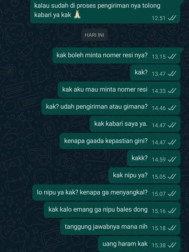 6 Chat Minta Nomor Resi Pengiriman Ini Penuh Drama, Bikin Geregetan