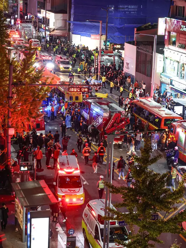 Lokasi pesta Halloween di Itaewon, Seoul, Korea Selatan. (Yonhap)