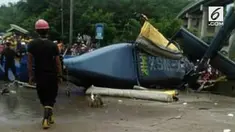 Sebuah helikopter jatuh di kawasan industri Sulawesi Tengah.