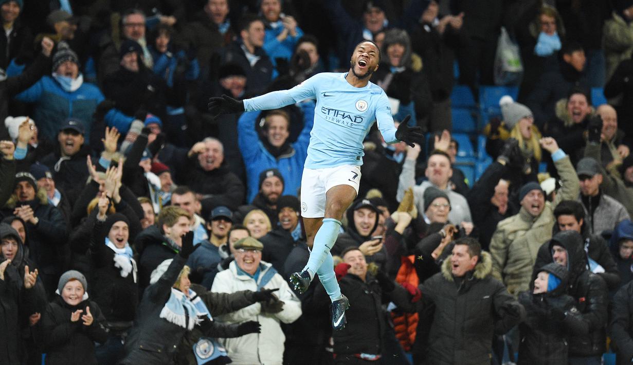 4. Raheem Sterling (Manchester City) - 9 Gol (1 Penalti). (AFP/Oli Scarff)