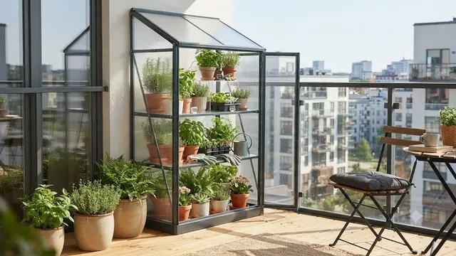 Greenhouse Mini Transparan Bergaya Minimalis (AI Generated)