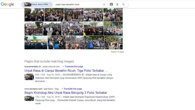 Cek Fakta Liputan6.com menelusuri klaim video Polisi terbakar saat demonstrasi menolak UU Omnibus Law