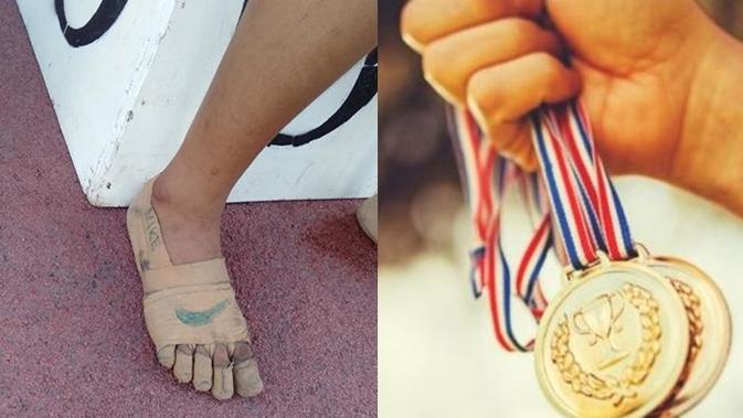 Gadis berusia 11 tahun asal Filipina berhasil raih 3 medali emas cabang lari tanpa sepatu. (Sumber: Facebook/Predirick B. Valenzuela, Ilustrasi)