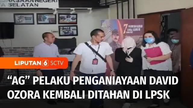 Setelah dilimpahkan ke Kejaksaan Negeri Jakarta Selatan, AG, selaku anak yang berkonflik dengan hukum dalam kasus penganiayaan terhadap David Ozora, kembali ditahan di Lembaga Penyelenggara Kesejahteraan Sosial atau LPKS.