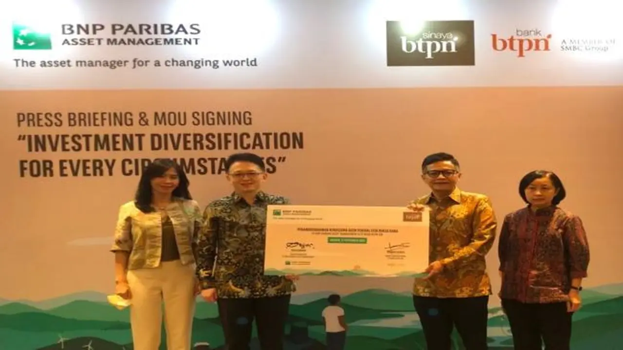 Media Briefing Penandatanganan Kerja Sama Bank BTPN dan PT BNP Paribas AM di Jakarta, Rabu (21/9/2022). (Foto: Liputan6.com/Pipit I.R)