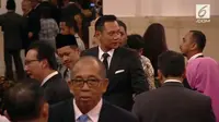 Penampilan mantan cagub DKI Jakarta Agus Yudhoyono saat hadir di acara pelantikan Anies-Sandiaga (Foto: live streaming liputan6.com)