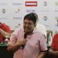 Dirut Persija, Gede Widiade, saat konferensi pers jelang laga final Piala Presiden 2018 di Hotel Sultan, Jakarta, Kamis (15/2/2018). Final dan semifinal Piala Presiden 2018 akan digelar di SUGBK Jakarta. (Bola.com/M Iqbal Ichsan)