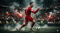 Ilustrasi Cristiano Ronaldo. (Foto by Gemini AI)