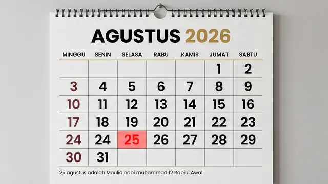 Peluang Libur Panjang pada 25 Agustus 2026