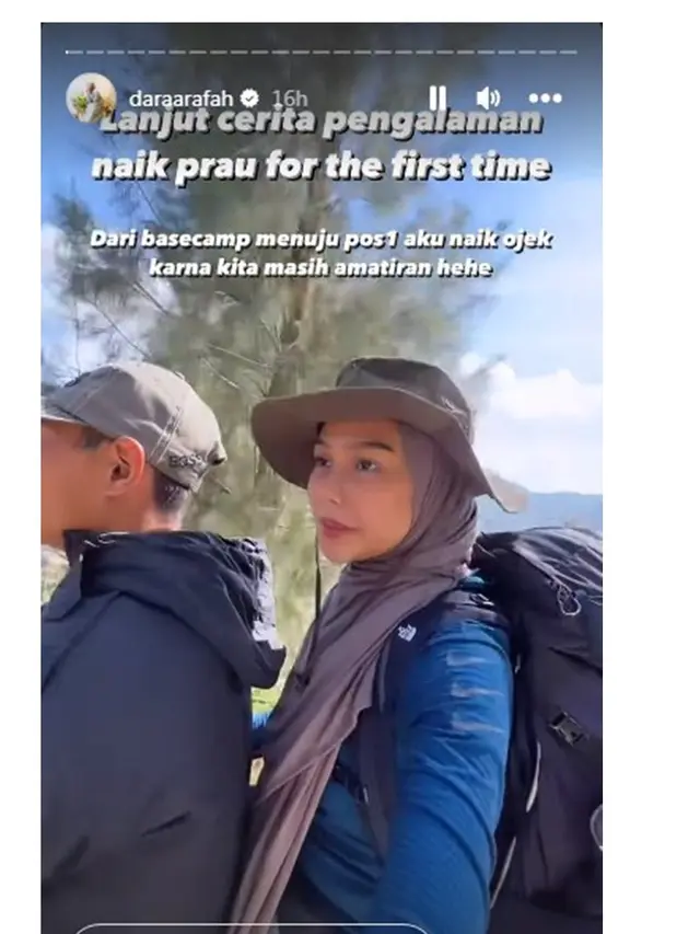 10 Potret Dara Arafah Pertama Kali Mendaki Gunung Prau, Penuh Kesan
