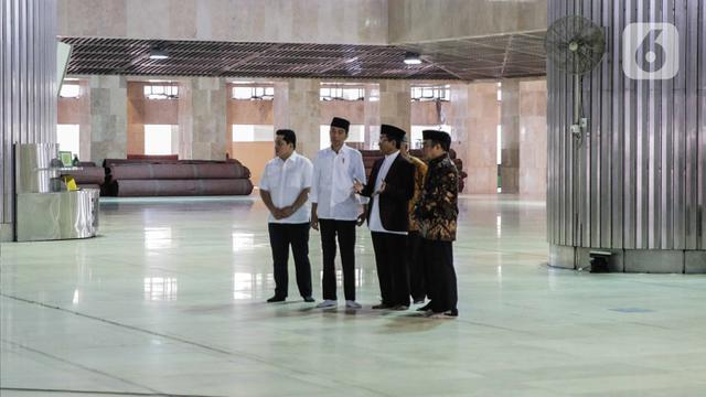 Jokowi Tinjau Sterilisasi Masjid Istiqlal