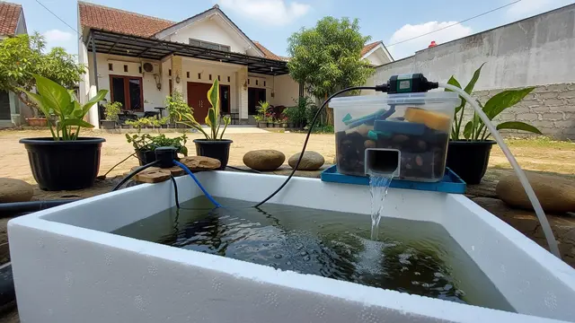 Kolam dengan Sistem Filtrasi Sederhana