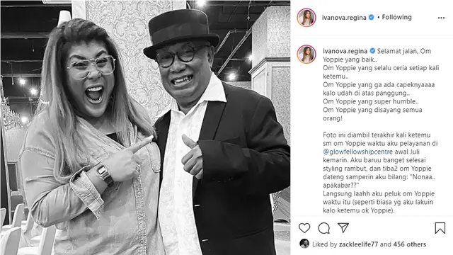 Yopie Latul bersama Regina Ivanova (Foto: Instagram/@ivanova.regina)