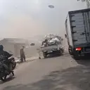 Enam Kios di Pasar Barukai Rusak Disapu Angin Baling-Baling Helikopter