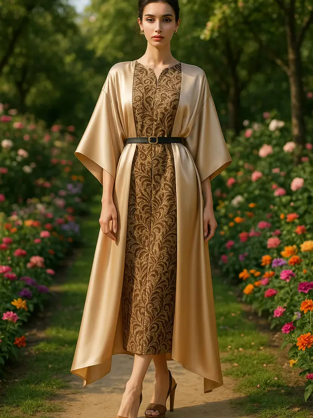Gamis Kaftan Simple Tapi Terlihat Mewah