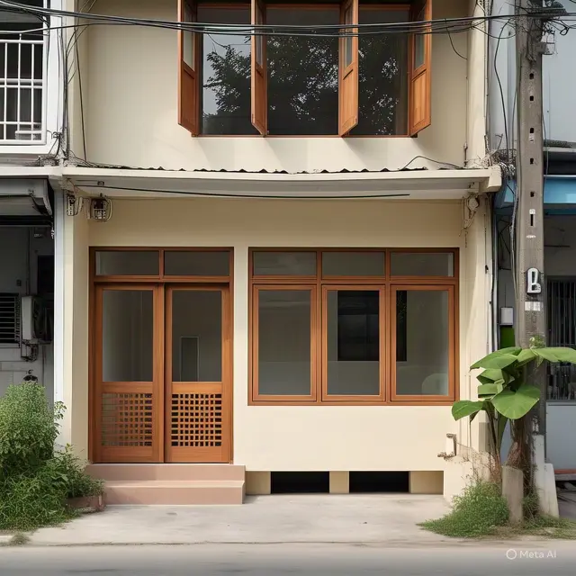 Desain Ruko dengan Balkon dan Kanopi