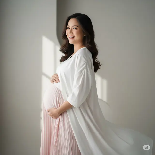 Outfit Foto Studio Ibu Hamil. Foto: Gemini