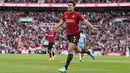 Manchester United berhasil unggul berkat gol Scott McTominay, Harry Maguire dan Bruno Fernandes. (AP Photo/Alastair Grant)