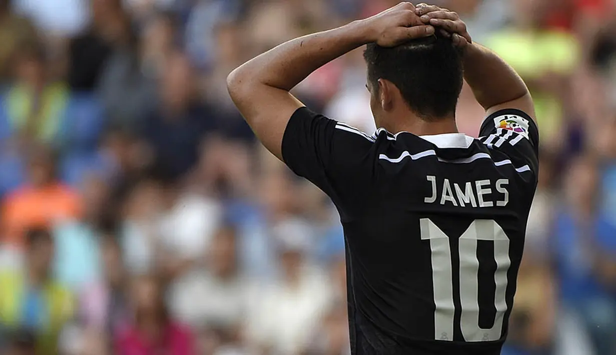 James Rodriguez, gelandang asal Kolombia ini yang kini memakai nomor 10 di Real Madrid. (AFP/Lluis Gene)