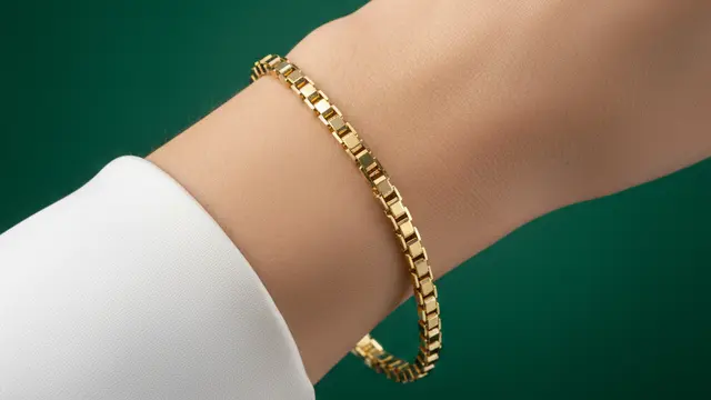 Model Gelang Emas Rantai Elegan Untuk Hari Raya. AI