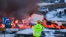 Dan yang kedua terjadi pada 14 Januari 2024 di dekat desa nelayan Grindavik. (Kristinn Magnusson/AFP/Islandia out)