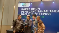 Konferensi pers PT ABM Investama Tbk (ABMM), Rabu (10/5/2023). (Foto: Liputan6.com/Gagas YP)