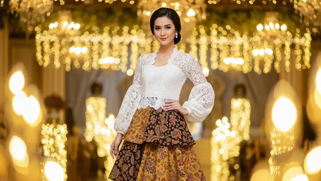 Dress Batik Brokat Model Tiered