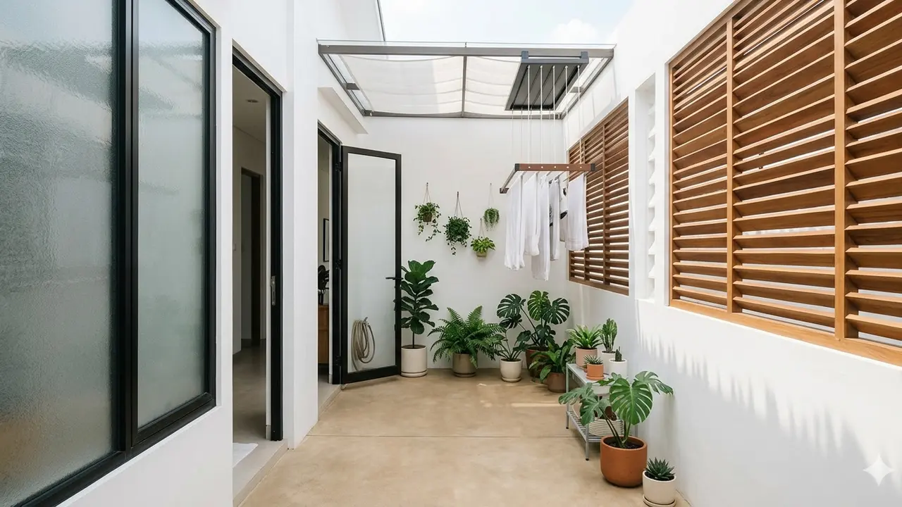 Model Jemuran di Samping Rumah Type 45