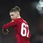 Pemain Liverpool, Harvey Elliott, saat melawan Everton pada laga Piala FA di Stadion Anfield, Minggu (5/1/2020). Liverpool menang 1-0 atas Everton. (AP/Jon Super)