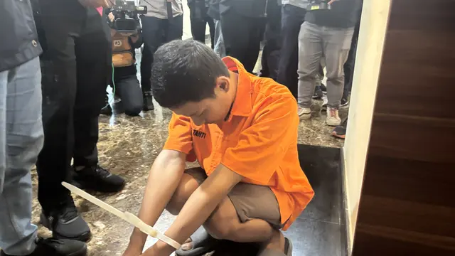 Pelaku pembunuhan bos sembako di Bekasi.