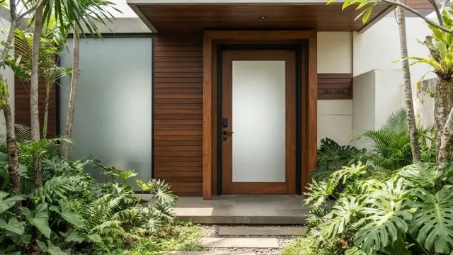 Pintu Depan Rumah dengan Kaca