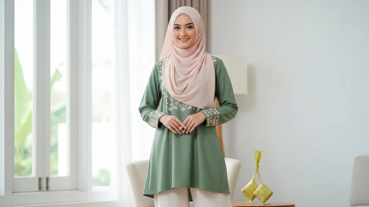 Model Tunik dan Celana yang Nyaman untuk Lebaran Seharian
