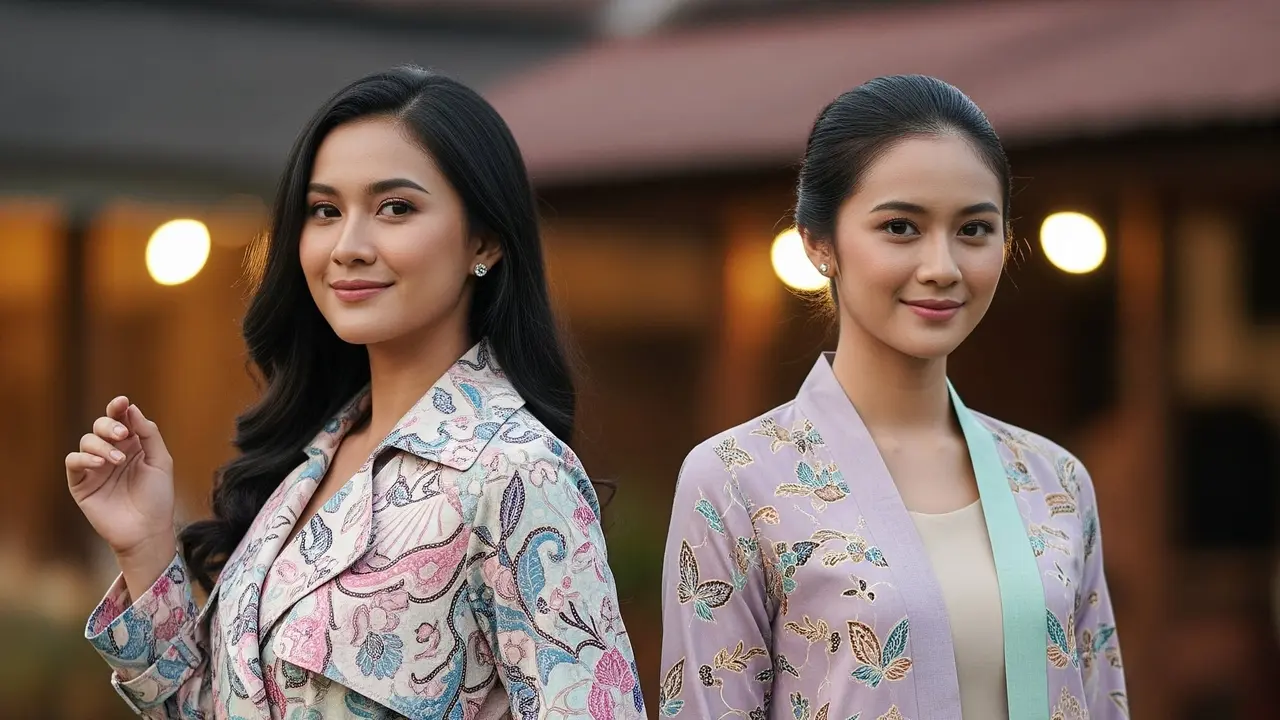 Model Outer Panjang Terbaru Batik Warna Pastel