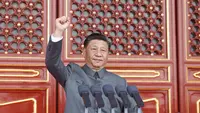 Xi Jinping menyampaikan pidato penting dalam upacara peringatan 100 tahun berdirinya Partai Komunis China (Communist Party of China/CPC) di Beijing, ibu kota China, pada 1 Juli 2021. (Xinhua/Ju Peng).